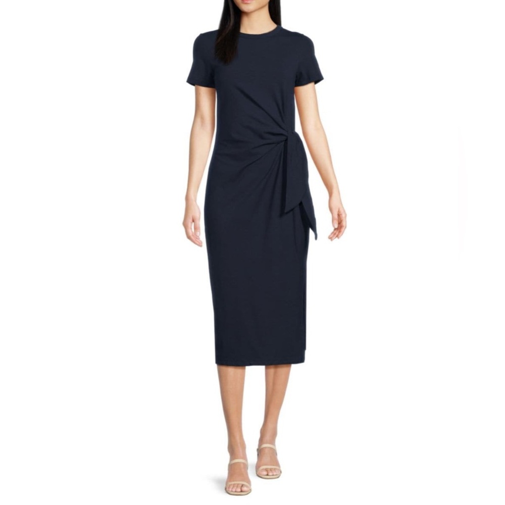 RENEE C. Knot Midi-Dress Navy